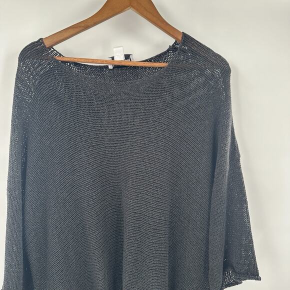 Joseph Ribkoff Sweater Womens XL Knit Black Relaxed Slinky Artsy Heavy Cut Out - Picture 2 of 10